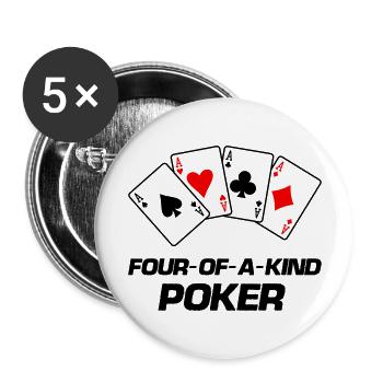 poker four of a kind - Buttons large 2.2''/56 mm (5-pack) - white - Front
