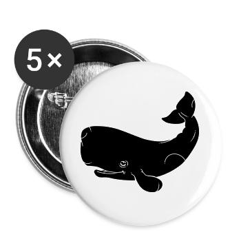 Whale - Buttons large 2.2''/56 mm (5-pack) - white - Front