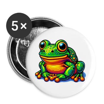 Frog - Buttons large 2.2''/56 mm (5-pack) - white - Front
