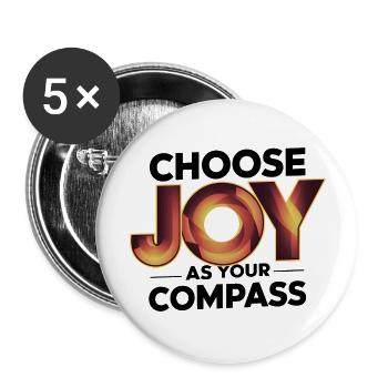 Choisissez la joie comme boussole : l’art numérique - Lot de 5 grands badges (56 mm) - blanc - Devant