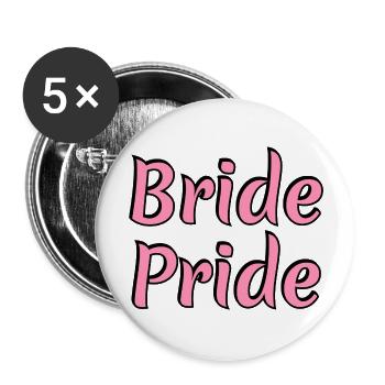 Fierté de la mariée - Lot de 5 grands badges (56 mm) - blanc - Devant