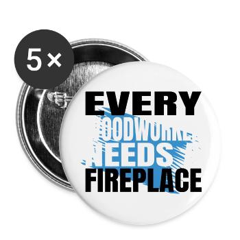 Humor Mason Construction Carpenter - Buttons large 2.2''/56 mm (5-pack) - white - Front