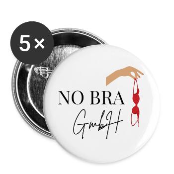 No Bra GmbH drôle motif bachelor lin adieu - Lot de 5 grands badges (56 mm) - blanc - Devant