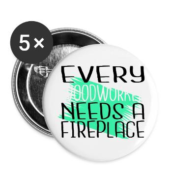 present carpenter girl tshirts statement badge - Buttons groß 56 mm (5er Pack) - Weiß - Vorne