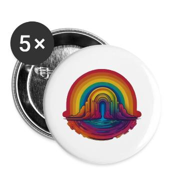 Lovetempel - Buttons groß 56 mm (5er Pack) - Weiß - Vorne