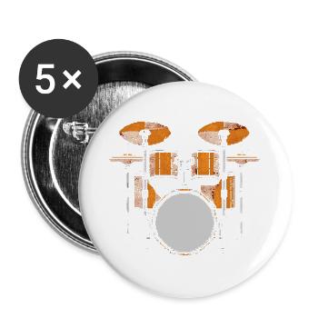 Drummer - Buttons large 2.2''/56 mm (5-pack) - white - Front