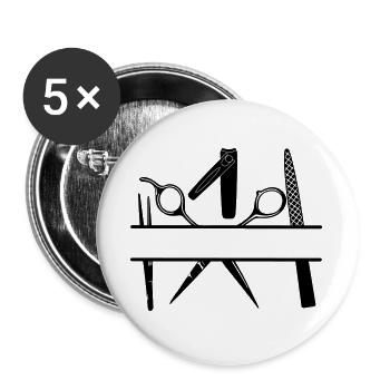 Bannière de texte des attributs de pédicure - Lot de 5 grands badges (56 mm) - blanc - Devant