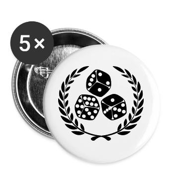 Dice in laurel wreath - Buttons large 2.2''/56 mm (5-pack) - white - Front
