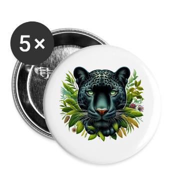 Panther - Buttons groß 56 mm (5er Pack) - Weiß - Vorne