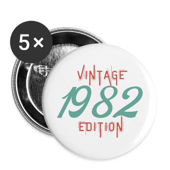 Vintage 1982 edition - Lot de 5 grands badges (56 mm) - blanc - Devant