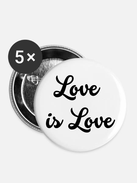 Liebe ist Liebe - Buttons groß 56 mm (5er Pack) - Weiß