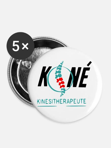 Physiotherapeut - Buttons groß 56 mm (5er Pack) - Weiß
