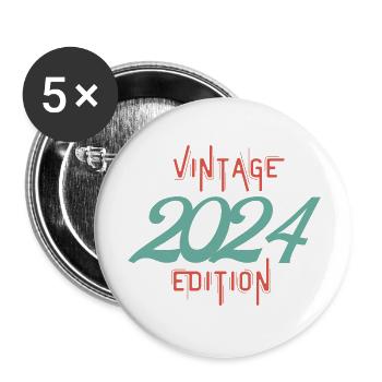 Vintage 2024 edition - Buttons large 2.2''/56 mm (5-pack) - white - Front