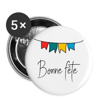 HAPPY FATHER'S DAY. DAD. FATHER'S DAY. FATHER - Buttons large 2.2''/56 mm (5-pack) - white - Front