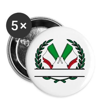 Flags Italy laurel wreath banner - Buttons large 2.2''/56 mm (5-pack) - white - Front