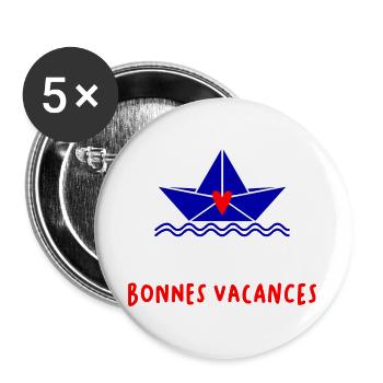 HAPPY HOLIDAYS - Buttons large 2.2''/56 mm (5-pack) - white - Front
