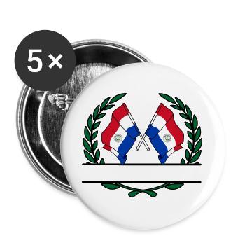 Flags Paraguay laurel wreath banner - Buttons large 2.2''/56 mm (5-pack) - white - Front