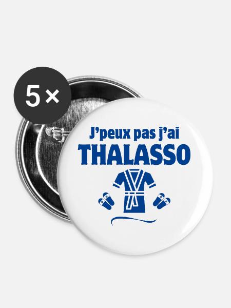 Thalassotherapie, Massage, Tonerde - Buttons groß 56 mm (5er Pack) - Weiß