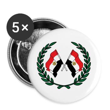 Flags Egypt in laurel wreath - Buttons large 2.2''/56 mm (5-pack) - white - Front