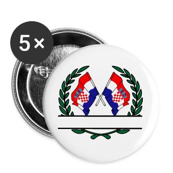 Flags Croatia laurel wreath banner - Buttons large 2.2''/56 mm (5-pack) - white - Front