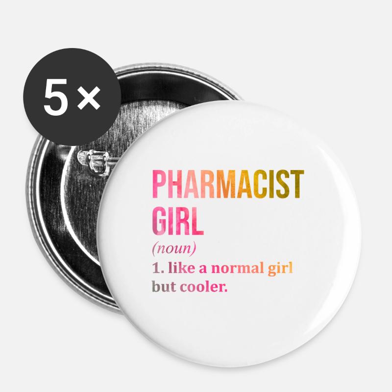 Apotheker - Buttons groß 56 mm (5er Pack) - Weiß