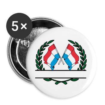 Flags Luxembourg laurel wreath banner - Buttons large 2.2''/56 mm (5-pack) - white - Front