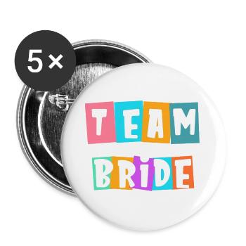 Équipe Bride ! Personnalisable - Lot de 5 grands badges (56 mm) - blanc - Devant
