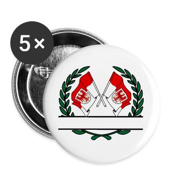Fahnen Brandenburger Lorbeerkranz - Buttons groß 56 mm (5er Pack) - Weiß - Vorne