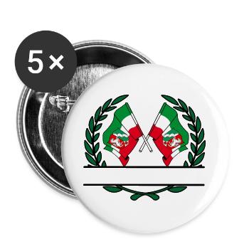 Drapeaux Rhénanie-du-Nord-Westphalie couronne de laurier bannière - Lot de 5 grands badges (56 mm) - blanc - Devant