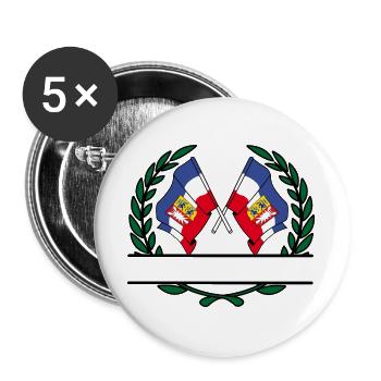 Drapeaux Schleswig Holstein couronne de laurier bannière - Lot de 5 grands badges (56 mm) - blanc - Devant
