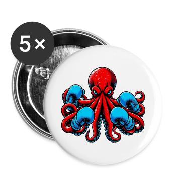 Octopus - Buttons large 2.2''/56 mm (5-pack) - white - Front