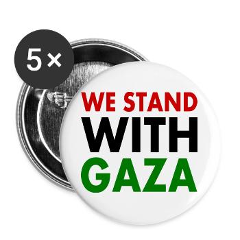 We stand with palestine - Buttons large 2.2''/56 mm (5-pack) - white - Front