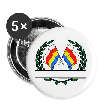 Flags Podlaskie laurel wreath banner - Buttons large 2.2''/56 mm (5-pack) - white - Front