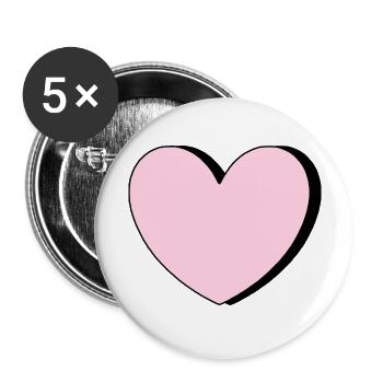 Cadeau Heart Pink pour la Saint-Valentin - Lot de 5 grands badges (56 mm) - blanc - Devant