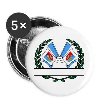 Flags Subcarpathia laurel wreath banner - Buttons large 2.2''/56 mm (5-pack) - white - Front
