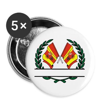 Drapeaux Bannière couronne de laurier Lodz - Lot de 5 grands badges (56 mm) - blanc - Devant