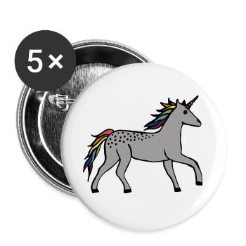 Cute Unicorn - Buttons large 2.2''/56 mm (5-pack) - white - Front