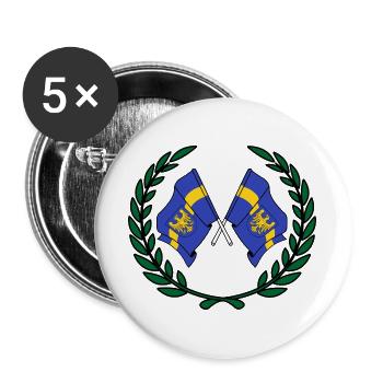 Flags Silesia laurel wreath - Buttons large 2.2''/56 mm (5-pack) - white - Front