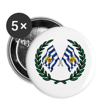Flaggen Provinz Zeeland Lorbeerkranz - Buttons groß 56 mm (5er Pack) - Weiß - Vorne