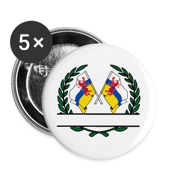 Drapeaux de la province du Limbourg couronne de laurier bannière - Lot de 5 grands badges (56 mm) - blanc - Devant