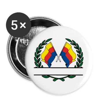 Flaggen Provinz Nordholland Lorbeerkranz Banner - Buttons groß 56 mm (5er Pack) - Weiß - Vorne