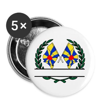 Flags of West Flanders in laurel wreath banner - Buttons large 2.2''/56 mm (5-pack) - white - Front