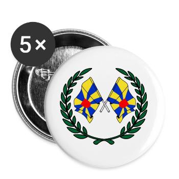 Flags of West Flanders in laurel wreath - Buttons large 2.2''/56 mm (5-pack) - white - Front