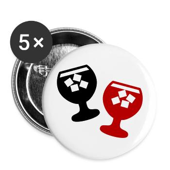 Whisky Icon - Buttons groß 56 mm (5er Pack) - Weiß - Vorne