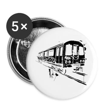 Railway Graphic - Buttons large 2.2''/56 mm (5-pack) - white - Front