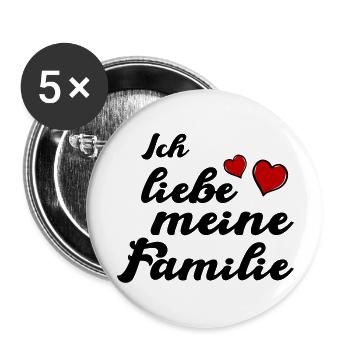 Family I Love Heart - Buttons large 2.2''/56 mm (5-pack) - white - Front