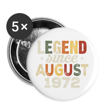 Août 1972 Anniversaire Août 1972 - Août 1972 - Lot de 5 grands badges (56 mm) - blanc - Devant