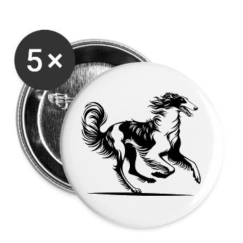 Borzoi - Buttons large 2.2''/56 mm (5-pack) - white - Front