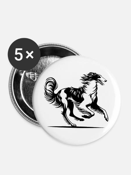 Barsoi - Buttons groß 56 mm (5er Pack) - Weiß