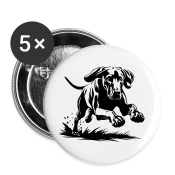 Weimaraner - Buttons groß 56 mm (5er Pack) - Weiß - Vorne